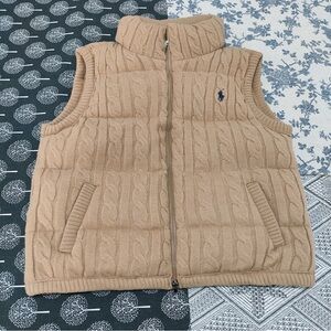 Ralph Lauren Beige Cable Knit Vest